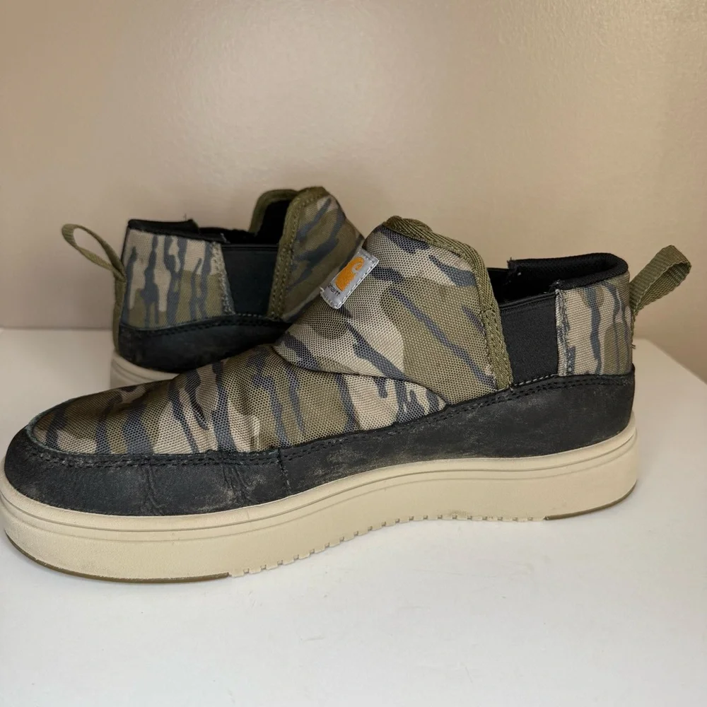 Carhartt Men’s Camo Detroit Canvas Mid Slip On Sneakers Workwear Outdoors Size 8